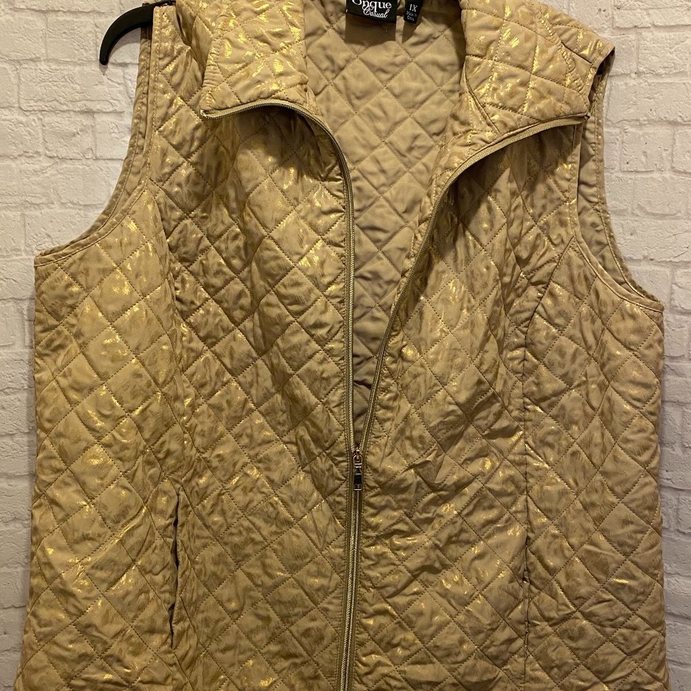 Onque Gold Puffer Vest | 1X